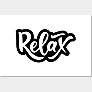 Hand lettering word Relax. isolated. Posters and Art